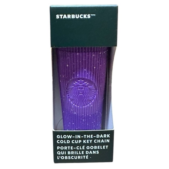 π Starbucks Purple Pleated Glow in the Dark Cold Cup Key Chain Halloween - Picture 7 of 7